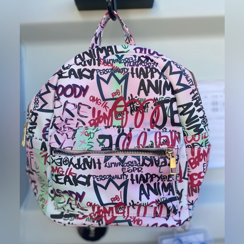 Graffiti Print Mini Backpack